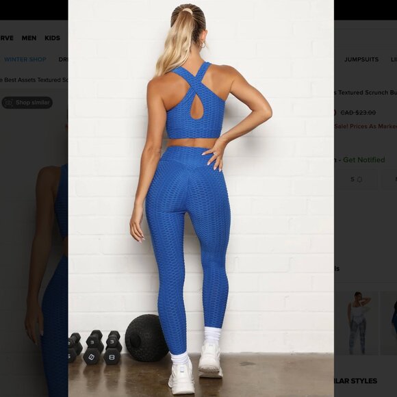 NWOT | Fashion Nova | Textured Scrunch Butt Active Leggings | Small | Blue - Picture 2 of 10